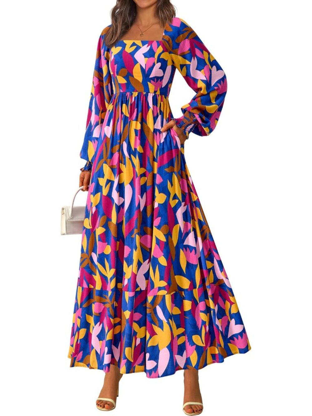 Elegant Women's 2026 Spring Floral Maxi Dress - Boho & Wedding Ready